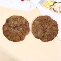 Round Imitation Wood Grain Non-Slip Table Mat Coaster Kitchen Accessories Utensílios De Cozinha Onderzetters Haushaltsartikel