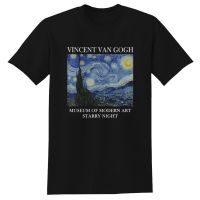 เสื้อยืดพิมพ์ลายแฟชั่นเสื้อยืด คอกลม พิมพ์ลาย Vincent Van Gogh The Starry Night แฟชั่นยอดนิยม