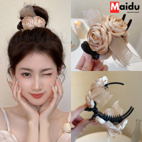 Maidu Jewelry กิ๊ฟติดผมดอกไม้ สำหรับผู้หญิง ล่าสุด หัวมีทบอล ด้านหลังคลิปปลาฉลาม