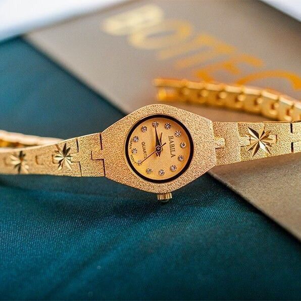 2021ใหม่นาฬิกาทอง24k-นาฬิกาผู้หญิงกันน้ำแฟชั่นนาฬิกาทองไร้ของขวัญสำหรับแฟนสาวหรูหราสง่างาม