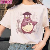 START เสื้อยืด พิมพ์ลายอนิเมะ Totoro Spirited Away Studio Ghibli Femme 90s สไตล์ญี่ปุ่น แฟชั่นฮาราจูกุ สําหรับผู้หญิง เสื้อยืด