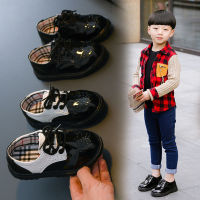 2023 new childrens shoes, black leather shoes for boys and girls, small and medium-sized children, students and babies perform single shoes and casual shoes.