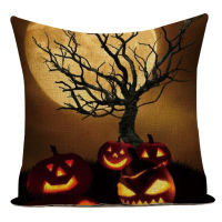 Nordic Style Decorative Pillows Cute Cartoon Pumpkin Cat Happy Halloween Polyester Sofa Home Cushion Cover for Living Room