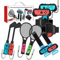 2022 Switch Sports 10 in 1 Accessories Kit Golf Wrist Dance Bands &amp; Leg Strap Grip Case for Nintendo Switch &amp; OLED Joycon Grip Controllers