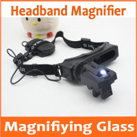 8pcs Plastic Lenses Wearing glasses type Headband Magnifier Magnifying Reading Loupe Jewel Repair Illumination with LED Lamp