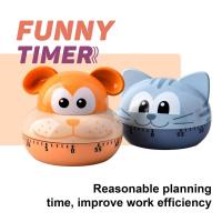 Kitchen Timer Cartoon Animal Shaped Mechanical Timer 60 Minutes Countdown ManualTimer Kitchen GadgetTime Reminder For Students