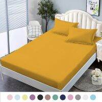 【hot】！ Color Polyester Fitted Sheet 1-Piece King Set 180x200 Elastic Band Flat Sheet150x200