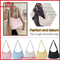 Fashion Women Purse Handbags Large Capacity Tote Handbags Rhombus Pattern Top-handle Bag Solid Portable Armpit for Travel