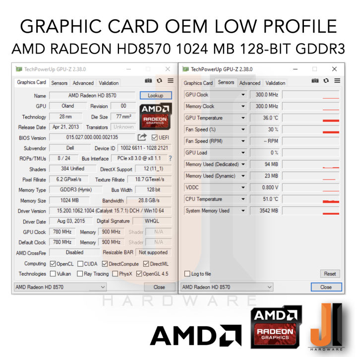 graphic-card-amd-radeon-hd8570-1024mb-128-bit-gddr3-low-profile-oem-สินค้ามือสองสภาพดีมีการรับประกัน