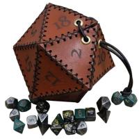 【LZ】 Couro Dice Bag Adequado para RPG Board Game labirinto temático bolsa com cordão Apontou Dice Set D   D DND Novo 1Pc