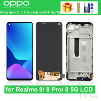 ต้นฉบับ Realme 8 Pro/realme 8จอแสดงผลที่มีกรอบ,สำหรับ OPPO Realme 8 5กรัม RMX3241จอแสดงผล Lcd Touch Screen Digitizer สมัชชา