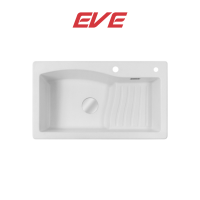 EVE ซิงค์ล้างจาน 1 หลุม หินแกรนิตสังเคราะห์ รุ่น WAVE 855/495 WHITE