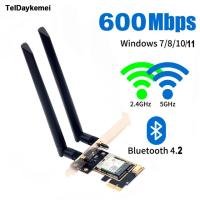 ต้องมีอะแดปเตอร์ Wifi 600Mbps Intel ไร้สาย3168บลูทูธ4.2เครือข่าย Pcie Wifi 802.11ac ไวไฟสำหรับพีซีตั้งโต๊ะ