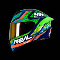 หมวกกันน็อค Real Helmets Thunder Skawad เขียว-ส้ม