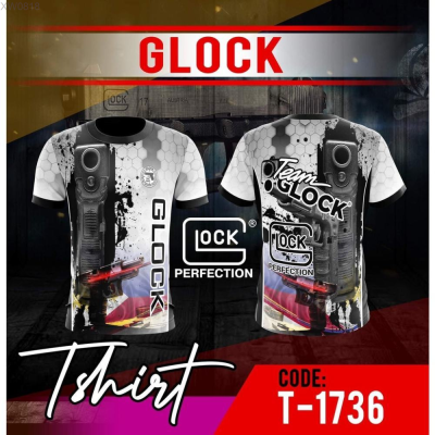 T-SHIRT (สต็อกเพียงพอ) TEAM GLOCK FULL SUBLIMATION Full Sublimation 3D T-Shirt Breathable Short Sleeve Teeคุณภาพสูง size:S-5XL