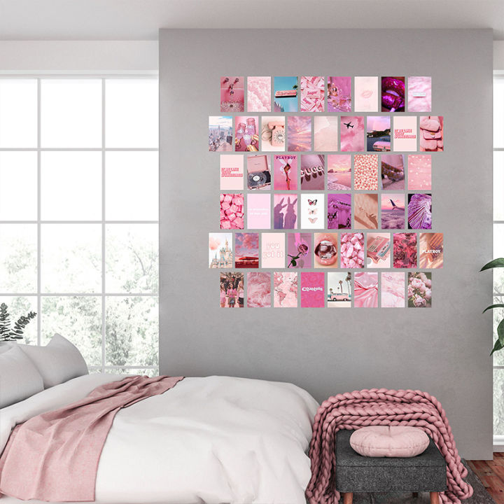 50pcs-pink-aesthetic-picture-for-wall-collage-print-kits-warm-color-room-decor-for-girls-wall-art-prints-for-room-dorm-poster