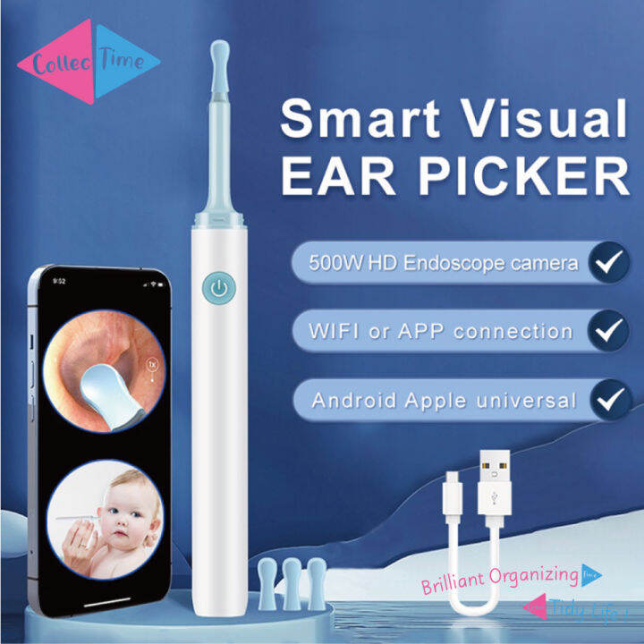 Visual Ear Scoop 3.9Mm Earpick With Camera For Baby Adult Otoscope