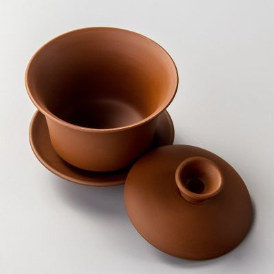 [COD] sand tea set Yixing purple Kung Fu product bowl Sancai ceremony teacup