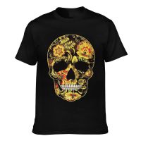 Flower Skull Candy Day Of The Dead Mexico Sugar Skull Gothic Mens Short Sleeve T-Shirt