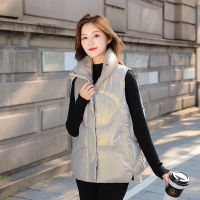 ISENMAL Casual Solid Color Womens Vest Cotton Hooded Thicken Down Coat Sleeveless Winter Vests For Women