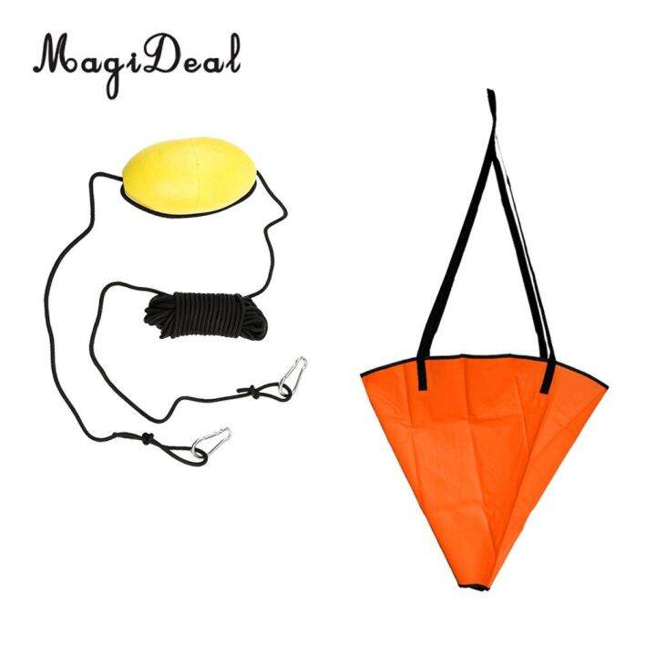 18 24 Inch Drift Sock Sea Anchor Boat Parachute Brake With 30Ft Kayak Drift Anchor Tow Line