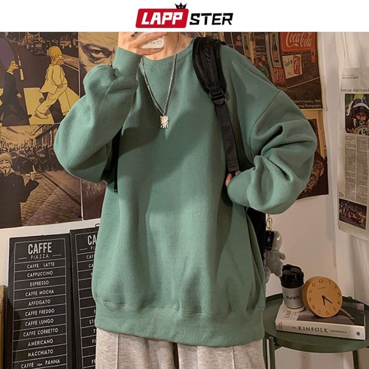 lappster-harajuku-เสื้อฮู้ด7สีพื้น2023ผู้ชายแฟชั่นเกาหลีสำหรับฤดูใบไม้ร่วงเสื้อผ้าแนวสตรีทญี่ปุ่นเสื้อกันหนาวขนาดใหญ่