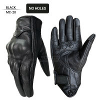 Black Motorcycle Gloves Men Leather Retro Full Finger Gloves Motorbike Touch Screen Motocross Carbon Fiber Moto Racing Gloves