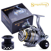 Sougayilang 13 + 1BB รอกตกปลา ปั่นความเร็วสูง 5.1:1/1/5 5:1 อัตราทดเกียร์โลหะอลูมิเนียมเครื่องม้วนสายแบบปั่น ลากสูงสุด 5-12 กิโลกรัม พร้อมอะไหล่สำรองฟรี สำหรับการเดินทาง อุปกรณ์ตกปลา