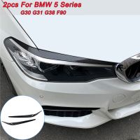 2Pcs Gloss Black Headlight Eyelids Eyebrows For BMW 5 Series G30 G31 G38 F90 M5 525I 530I 540I 2017-2021 ABS Plastic Accessories