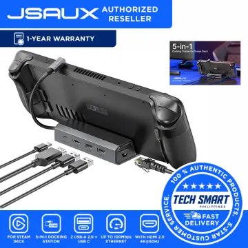JSAUX Docking Station for Steam Deck/ROG Ally, 5-in-1 Steam Deck Dock with  HDMI 2.0 4K@60Hz, 100Mbps Ethernet, Dual USB-A 2.0 and 100W USB-C Charging