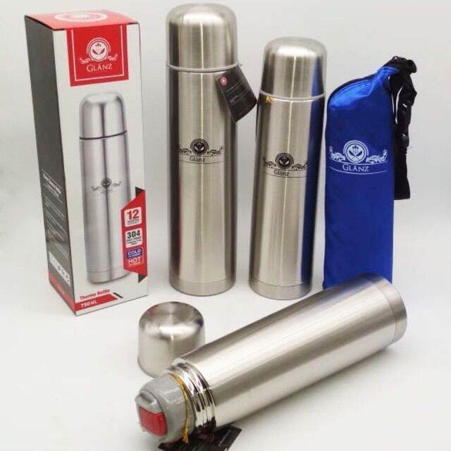 Termos Glanz Air Panas Dingin Stainless Steel Vacuum Flask Bottle 500 Ml I 750 Ml I 1000 9728