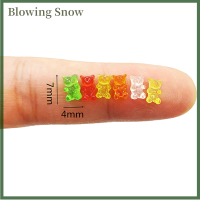 Blowing 20pcs MINI Resin เครื่องประดับหมีที่มีสีสัน DIY งานฝีมือตุ๊กตาตกแต่งลูกกวาด