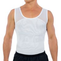 Moobs Gynecomastia Moobs เสื้อซับใน Pelangsing Badan หน้าอกชุดกระชับสัดส่วนเสื้อรัดกล้ามเนื้อสำหรับผู้ชายเสื้อกล้ามกั๊ก