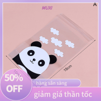 ?【HOT SALE】MUXI ถุงใส่คุกกี้แพนด้าน่ารัก100ชิ้นถุงขนมบิสกิตพลาสติกใสกระเป๋าใส่คุกกี้อุปกรณ์จัดงานแต่งงาน