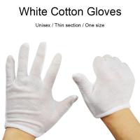 White Cotton Gloves Butler Beauty Waiters Magician Ceremonial Dust-free Gloves Jewelry Gloves Wear White Salesman Gloves Training Labor T6K0