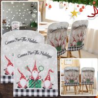 【CW】 Santa Claus Christmas Chair Covers Dinner Table Rudao Black White Chair Back Decor Xmas Christmas Decors for Home New Year 2023