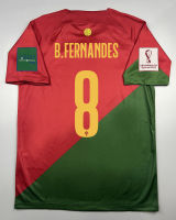 เสื้อบอล แฟนบอล ทีมชาติ โปรตุเกส เหย้า 2022-23 Portugal Home พร้อมเบอร์ชื่อ 8 B.FERNANDES  อาร์มฟุตบอลโลก World Cup 2022