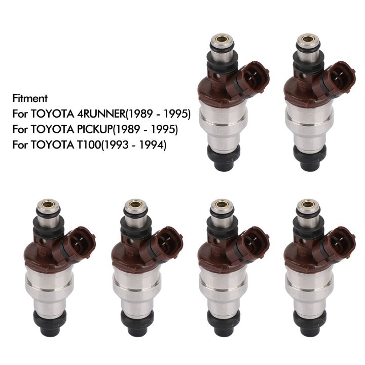 6ชิ้น23250-65020-2325065020หัวฉีดน้ำมันเชื้อเพลิงสำหรับโตโยต้า4runner-รถกระบะ89-95-t100-93-94