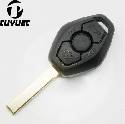 Blank Car Key Blanks Shell for BMW 3 5 7 Series 3 Buttons Key Case Uncut Blade 2 Track Backside with words 433MHZ