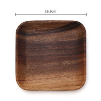 2Pcs Acacia Wood Plates Square Wooden Snack Plate Cake Dessert Fruit Serving Small Sushi Food Dishes Plate Set Wooden Tableware