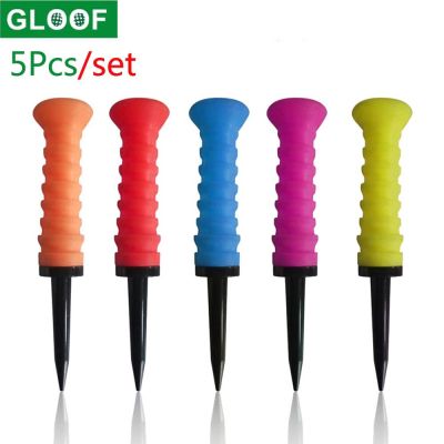 GLOOF 5 Pcs Soft Rubber Cushion Top Plastic Golf Tees 83mm 3.26inch Golf Training Supplies Plastic Ball tee Towels