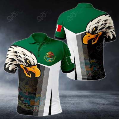 Style Summer 2023 NEW Mexico Big Coat Of Arms Eagle Head Polo Shirtsize：XS-6XLNew product，Canbe customization high-quality
