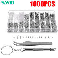 [คลังสินค้าพร้อม] SAVIO 1000ชิ้น/เซ็ต Assorted สกรูไขควงชุดสำหรับแว่นกันแดดแว่นตาชุดเครื่องมือซ่อมแบนหัว Phillips ถั่วดาวไขควง