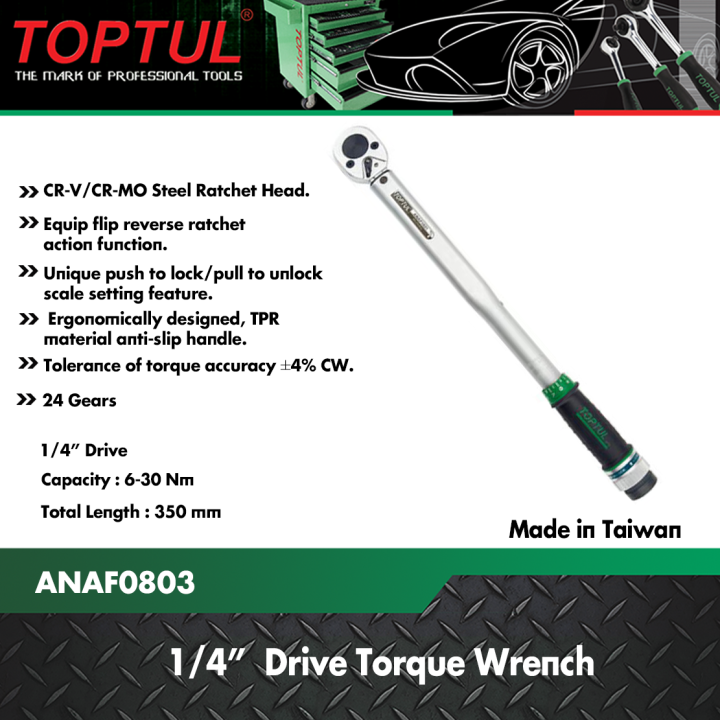 TOPTUL Torque Wrench 1/4" Drive 630Nm (ANAF0803) Lazada PH