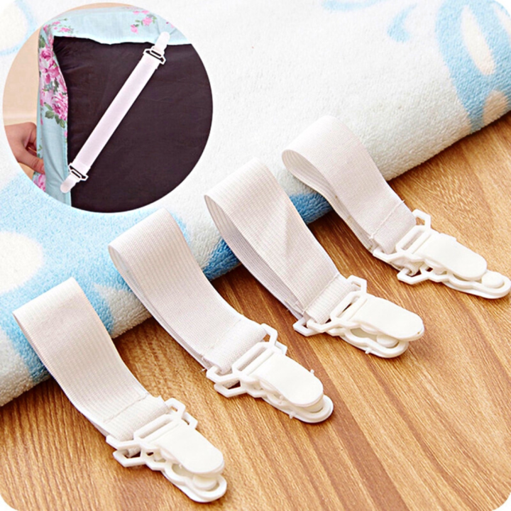 bed sheet fasteners 4x Bed Sheets Gripper Straps Elastic Garter Fastener  with