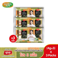 [โปร 3 แพ็ค] YANGBAN สาหร่ายทะเลปรุงรสด้วยน้ำมันมะกอกและน้ำมันทานตะวัน (ตรายังบัน)