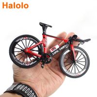 Halolo 1:10 Alloy Bicycle Model Diecast Metal Finger Mountain Bike Racing Toy Bend Road Simulation Collection Toys For Children