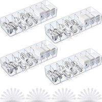 4 Pcs Clear Charger Cord Organizer Box Cord Storage Organizer Box with 40 Wire Ties