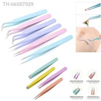 ❄❦○  Stainless Steel Straight   Curved Elbow Nail Art Acrylic Gel Rhinestones Picking Tool Nipper Gem Decor Eyelash DIY Nail Tweezers