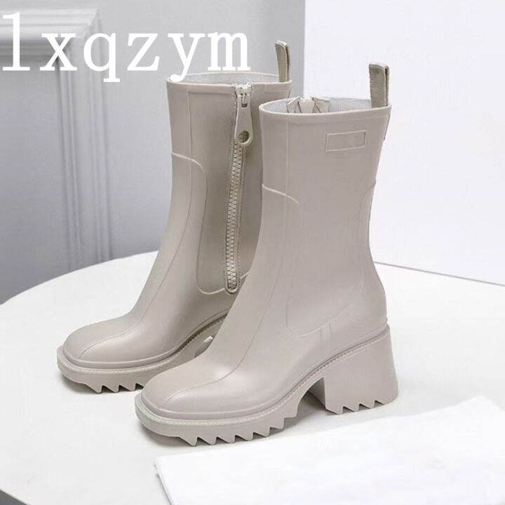 new-pvc-rainboots-women-wool-chunky-heels-ankle-boots-slip-on-square-toe-autumn-chelsea-boots-ladies-rain-shoes-for-woman